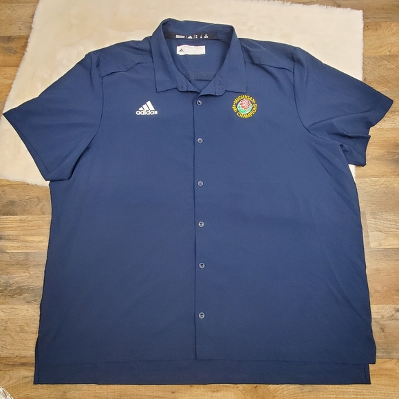 Adidas Michigan Wolverines Short Sleeve Button Down Rose Bowl Game Shirt - Picture 1 of 8